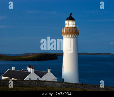 Cantick Head Lighthouse auf Wände, Orkney, Schottland. Auf der südlichen Ansätze zu Scapa Flow. Stockfoto