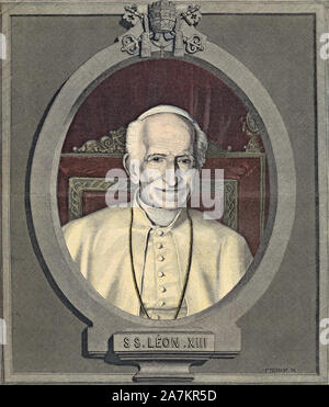 Portrait du Pape Leon XIII. Tiefdruck in "Le Petit Parisien', le 19/07/1903. Stockfoto