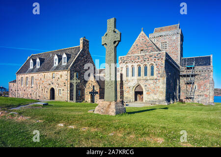 Ein Bild von Iona Abbey, die Wiege des Christentums in Schottland. Stockfoto