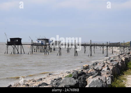 Angeln Quadrate an Yves in Charente-Maritime, Frankreich, im Juni 2019. Stockfoto