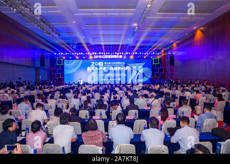 Bild von der Eröffnungsfeier der 7. Jiangsu Internet Konferenz in Nanjing, Provinz Jiangsu im Osten Chinas, den 3. September 2019. Die 7 Jiang Stockfoto