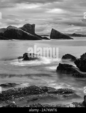 Split Rock, Clachtoll, Assynt, Sutherland, Highland, Schottland Stockfoto