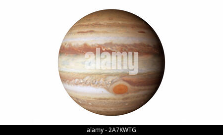 Jupiter isoliert auf einem weißen Hintergrund. Elemente dieses Bild wurde von der NASA eingerichtet. Stockfoto