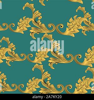 Viktorianisches Muster für Print Design. Florales ornament Dekoration. Textildruck Design. Die nahtlose Vektor Hintergrund. Vector gelb floral background Stock Vektor