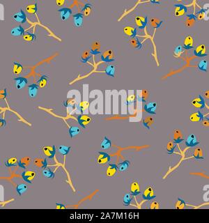 Berry Weihnachten Muster. Hand gezeichnet. Modernen Stil. Winter/Weihnachten Collection. Vector Illustration. Für Tapeten, Karten, Hintergrund Stock Vektor