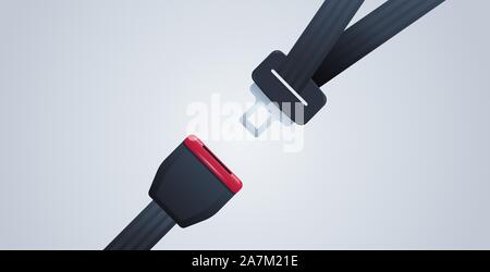 Den Sicherheitsgurt Poster sichere Reise Sicherheit erste Konzept horizontalen flachen Vektor-illustration befestigen Stock Vektor