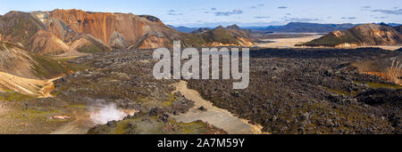 Landmannalaugar Panoramablick von der Brennisteinsalda Peak, Island Stockfoto