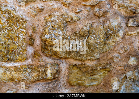 Alamo Mission Stein Wand Hintergrund abstrakte San Antonio Texas. Website 1836 Schlacht zwischen Texas Patrioten und die mexikanische Armee. Die zu schlachtruf Rem Stockfoto