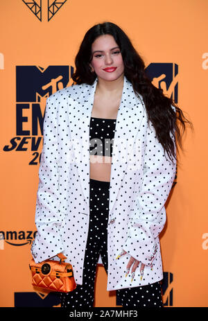 Rosalia an den MTV Europe Music Awards 2019, bei der fibes Konferenz & Ausstellung Zentrum von Sevilla, Spanien statt. Stockfoto