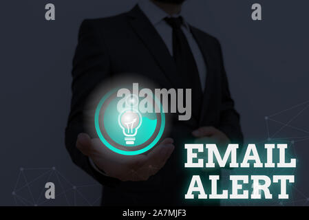 Handschrift Text schreiben E-Mail-Warnung. Konzeptionelle foto e-Mails automatisch generierte nd an die jeweiligen Empfänger gesendet Stockfoto