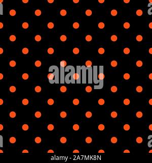 Schwarz, Orange Polka Dots nahtlose Muster vektor Hintergründe. Perfekt für Casual trägt, Hintergrundbilder und Geschenk Verwerfungen. Stock Vektor
