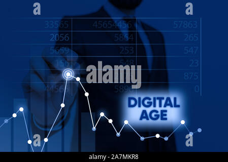Wort schreiben Text digitale Zeitalter. Business foto Präsentation Einführung des demonstratingal Computer mit anschließender Technologie Stockfoto