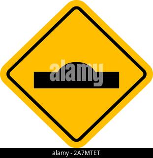 Speed breaker Hump Verkehrsschild Vector Illustration. Ideal für Aufkleber, Etiketten, Symbol, Zeichen, Symbol, Hintergründe etc. Stock Vektor