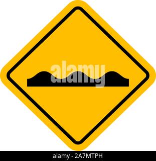 Schild unebenen Verkehr symbol Vektor Illustration. Ideal für Aufkleber, Etiketten, Symbol, Zeichen, Symbol, Hintergründe etc. Stock Vektor