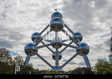 Brüssel/Belgien, Oktober 2019: Atomium in Brüssel Belgien Stockfoto