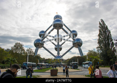 Brüssel/Belgien, Oktober 2019: Atomium in Brüssel Belgien Stockfoto