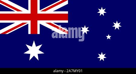 Flagge Australien Vektor-illustration Hintergrund. Reiseziel Symbol. Stock Vektor