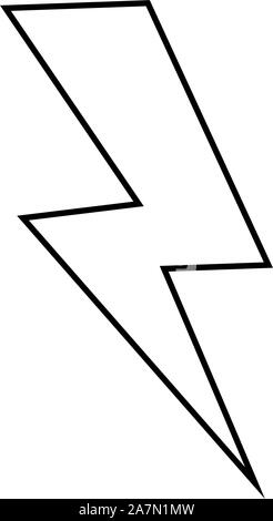 Donner, Blitz, electric power Futter Symbol vektor Illustration. Schwarz. Stock Vektor