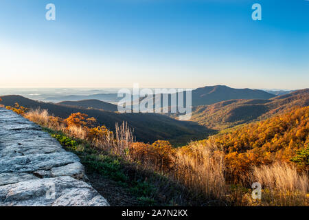 Früh morgens in Virginia's Shenandoah Nationalpark Stockfoto