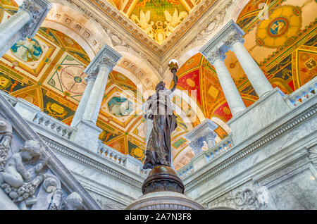 Main Hall im malerischen Bibliothek des Kongresses, Washington DC, USA Stockfoto