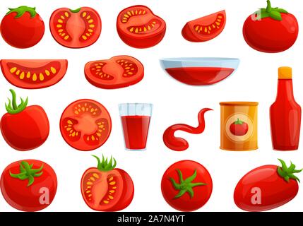 Tomate Symbole gesetzt. Cartoon von Tomate Vector Icons für Web Design Stock Vektor