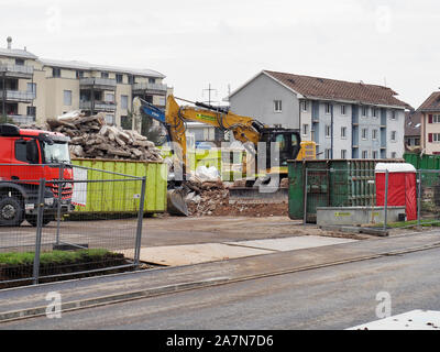 Abbruch einer Wohnsiedlung in Regensdorf ZH Stockfoto