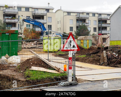 Abbruch einer Wohnsiedlung in Regensdorf ZH Stockfoto