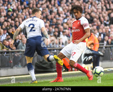 LONDON, ENGLAND - März 2, 2019: Alex Iwobi von Arsenal dargestellt während der 2018/19 Premier League Spiel zwischen den Tottenham Hotspur und dem FC Arsenal im Wembley Stadion. Stockfoto