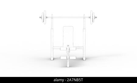 Bankdrücken Installation 3D Rendering in weißem Hintergrund Stockfoto