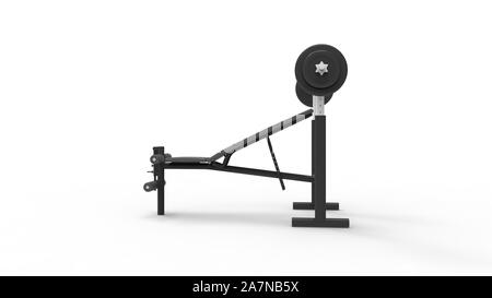 Bankdrücken Installation 3D Rendering in weißem Hintergrund Stockfoto
