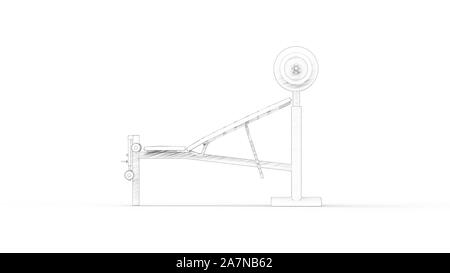 Bankdrücken Installation 3D Rendering in weißem Hintergrund Stockfoto