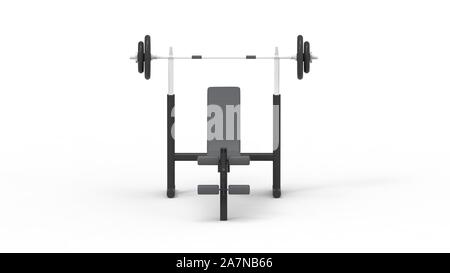 Bankdrücken Installation 3D Rendering in weißem Hintergrund Stockfoto