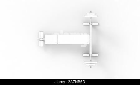 Bankdrücken Installation 3D Rendering in weißem Hintergrund Stockfoto
