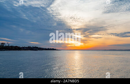Sonnenuntergang in Shelter Island, NY Stockfoto