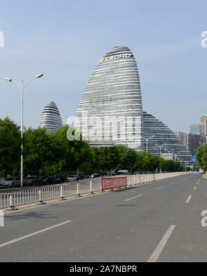 Ansicht der Wangjing Soho Bürogebäudekomplex in Wangjing, nordöstliche Peking Stockfoto