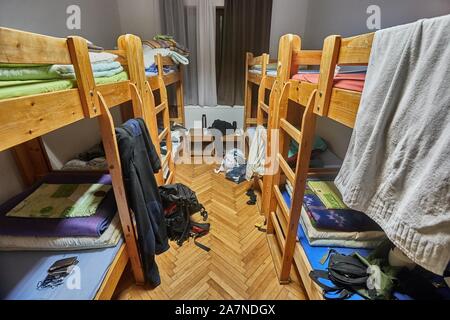 Unordentliche Schlafsaal Stockfoto