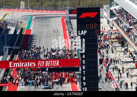 Austin, Vereinigte Staaten von Amerika. 03 Nov, 2019. Motorsport: FIA Formel Eins-Weltmeisterschaft 2019, Grand Prix der USA, Startaufstellung | Verwendung der weltweiten Kredit: dpa/Alamy leben Nachrichten Stockfoto