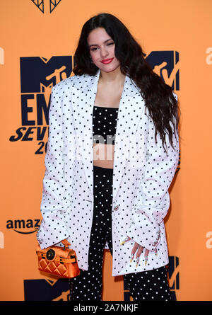 Rosalia an den MTV Europe Music Awards 2019, bei der fibes Konferenz & Ausstellung Zentrum von Sevilla, Spanien statt. Stockfoto