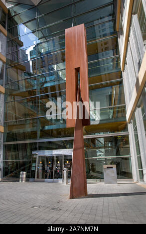 Ptolemäus Keil Skulptur wurde im Jahr 2006 der Bewitterung COR-TEN Stahl durch artist Beverly Pfeffer in Minneapolis, Minnesota gebaut. Stockfoto