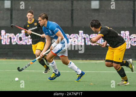 Den Bosch, Niederlande. 03 Nov, 2019. Den Bosch, 03-11-2019, Hoofdklasse Hockey Heren, Seizoen 2019-2020. Veranstaltungsort: HC Den Bosch. Bjorn Kellerman während des Spiels den Bosch - Kampong. Credit: Pro Schüsse/Alamy leben Nachrichten Stockfoto