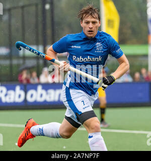 Den Bosch, Niederlande. 03 Nov, 2019. Den Bosch, 03-11-2019, Hoofdklasse Hockey Heren, Seizoen 2019-2020. Veranstaltungsort: HC Den Bosch. Krawatten Ceulemans während des Spiels den Bosch - Kampong. Credit: Pro Schüsse/Alamy leben Nachrichten Stockfoto