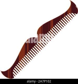 Schnurrbart Kamm für Hipster oder Friseur mit männlichen themed Form Stock Vektor