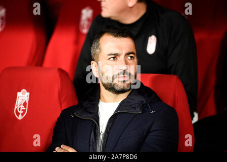 Granada, Spanien. 03 Nov, 2019. Granada CF Trainer Diego Martínez aeen während des Spiels von La Liga Santander zwischen Granada CF und Real Sociedad. (Endstand; Granada CF 1:2 Real Sociedad) Credit: SOPA Images Limited/Alamy leben Nachrichten Stockfoto