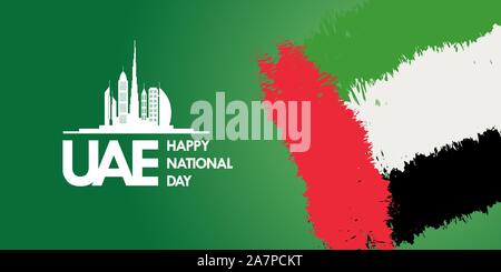 Happy nationalen Tag der VAE. Vereinigte Arabische Emirate Nationale Tag Grußkarte Design. Stock Vektor