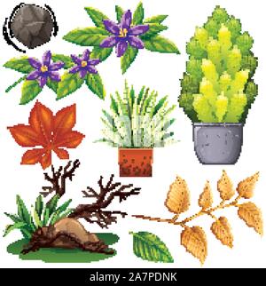 Eingestellt von isolierten Objekten Thema Gartenbau Abbildung Stock Vektor