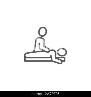 Massage Linie Symbol auf weißem Hintergrund Stock Vektor