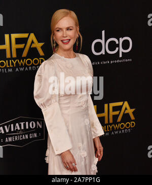 Beverly Hills, Vereinigte Staaten. 03 Nov, 2019. Schauspielerin Nicole Kidman kommt für die 23. jährlichen Hollywood Film Awards in Beverly Hills, Kalifornien am Sonntag, 3. November 2019. Foto von Jim Ruymen/UPI Quelle: UPI/Alamy leben Nachrichten Stockfoto