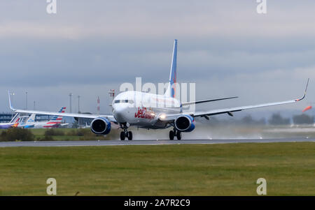 Jet2 Airlines Boeing 737 Abflug Flughafen Manchester Stockfoto