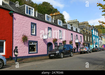 Die tobermory Hotel, Restaurant und Bar in Tobermory, Isle of Mull in der Schottischen Inneren Hebriden, Scottish Highlands, Schottland, UK Stockfoto