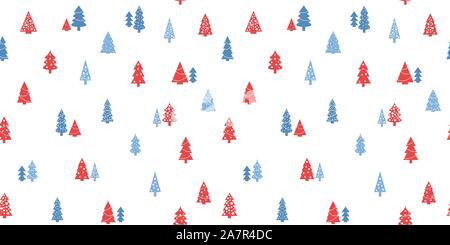 Weihnachtsbäume Hintergrund - Einfache nahtlose Vektor Textur. Geschenkpapier Design. Stock Vektor
